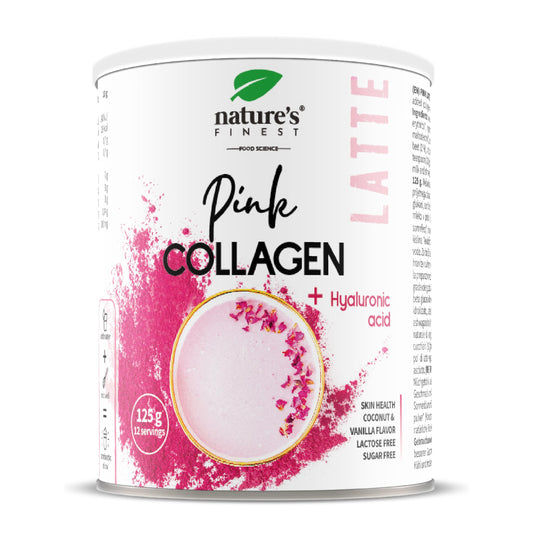 Nature's Finest by Nutrisslim PINK LATTE with Collagen and Hyaluronic Acid 125 g | Coconut and vanilla flavored drink, lactose and sugar free (1)