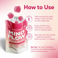 MYCO LOGIC Mycologic Mind Flow Lion's Mane Gummies for Adults, 30 Servings - Natural Clarity & Focus Gummies with Ashwagandha & Aronia Berry - Raspberry & Vanilla Flavour Brain Boost Supplement - 1 Month Supply