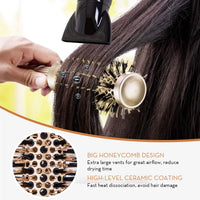 AIMIKE Round Brush, Nano Thermal Ceramic & Ionic Tech Hair Brush, Small Round Barrel Brush with Boar Bristles for Blow Drying, Styling, Curling and Shine (2.4 inch, Barrel 1.3 inch) + 4 Free Clips