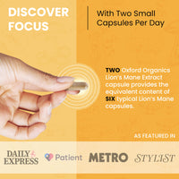 Advanced Lions Mane Mushroom 2400mg - 60 High Strength Vegan Capsules - Lions Mane Supplement with Black Pepper - Lion's Mane Mushroom Supplement (not Lions Mane Powder or Tablets) Made in The UK