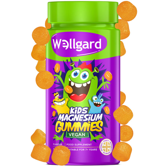 Wellgard Vegan Kids Magnesium Gummies – Delicious Gummies for Energy, Electrolyte Balance, Bones, Muscles & Better Quality of Sleep