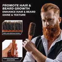 BEAUNTANGLY Hair Brush for Men, 100% Boar Bristle Hair Brush for Men Women’s Hair Smoothing, Styling, Detangling, Moisturizing, Adding Shine, Improving Blood Circulation, Promoting Hair Growth