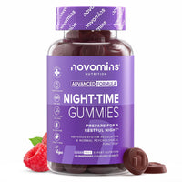novomins Night Time Gummies - Sugar-Free - Sleep Gummies for Adults - High Strength Natural Alternative to Melatonin Tablets - with Magnesium for Sleep, L-Theanine, Vitamin B12 - Novomins