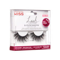 KISS Lash Couture LuXtensions Collection 1 Pair of Fake Lashes, Russian Volume, Light and Flexible Faux-Mink Eyelash with Super Slim Band includes Lash Glue