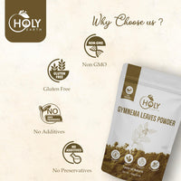 Holy Earth Gymnema/Gurmar Leaves Powder (Gymnema sylvestre) 100g/3.5 oz | 100% Natural, Gluten-Free, No Additives,