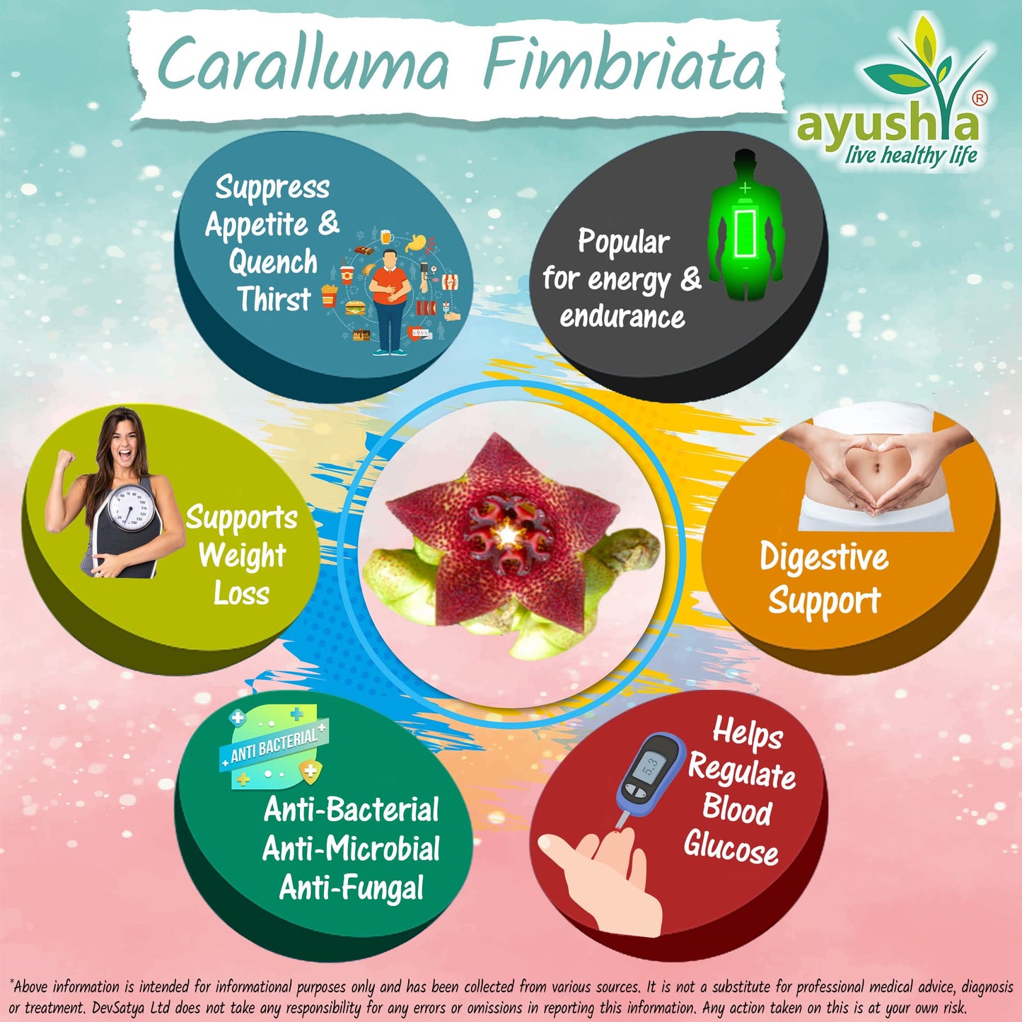 Ayushya Caralluma Fimbriata Capsule, Natural, 60 Count (Pack of 1)