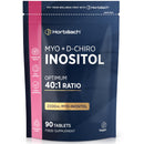 Horbäach Myo Inositol D Chiro Inositol | 90 Vegan Tablets | Powder Alternative | High Strength 2000mg Myo-Inositol | Optimum 40:1 Ratio | Letter-Box Friendly Packaging | by Horbaach