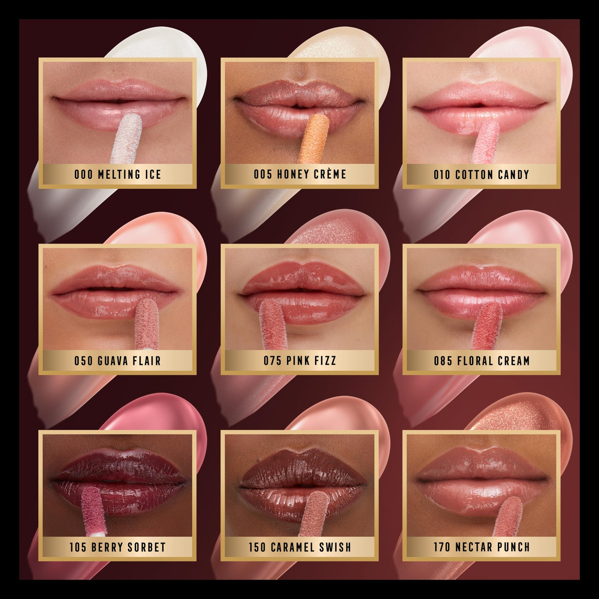Max Factor 2000 Calorie Lip Glaze Honey Crème, Full Shine Lip Gloss, Nourishing with Hyaluronic Acid & Squalane, Instant Plump, Maximum Comfort, Non-Sticky, Vanilla-Milk Scent, Fuller Looking Lips