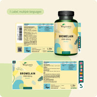 Vegavero Bromelain 650 mg | High Strength - 2500 GDU/g | Gastro-Resistant DrCaps | NO Additives, Lab-Tested | Pure Pineapple Enzyme | 120 Capsules | Vegan