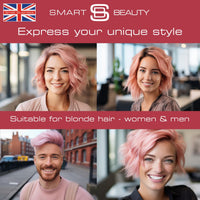 Metallic Rose Gold Hair Dye Demi-Permanent, Toner for Bleached Hair, Anti-Breakage Plex Hair Care, Vegan Hair Dye, Cruelty-Free, Grey Coverage, Rose Hair Colour, by Smart Beauty (pack of 3)