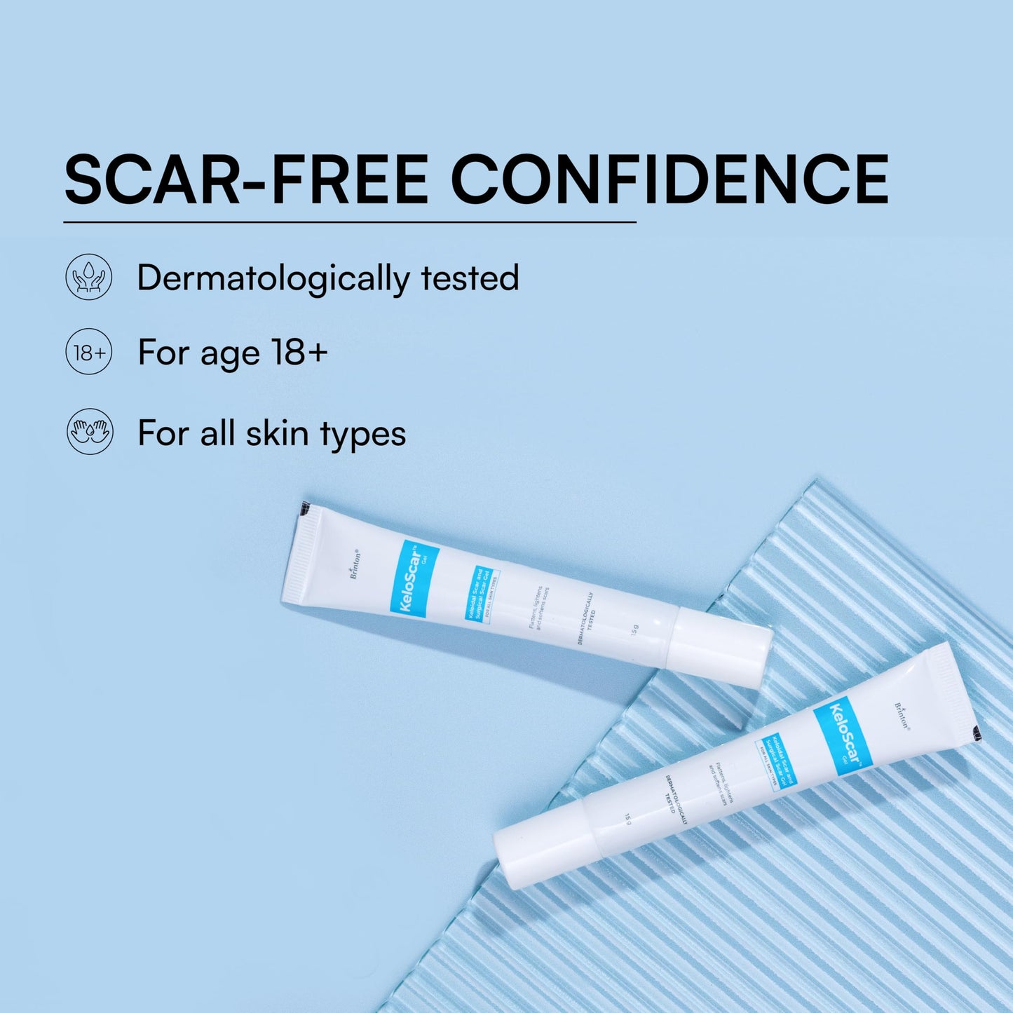 Brinton Keloscar Gel | Surgical Scar Gel for All Skin Types | Lightens and Softens Scars | Dermatologically Tested | Stimulates Skin Regeneration - 15gm