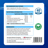 The Good Vitamin Company Glucosamine & Chondroitin Capsules with Vitamin C | Made in UK