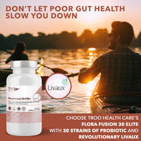 FloraFusion 30 Elite Advanced Probiotic and Livaux Prebiotic Active Cultures Supplement - 60 Capsules - 30 probiotics Strains with 45 Billion CFU Per Capsule (45 Billion CFU)