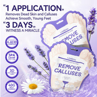 LANBENA Foot Peel Mask - 1 Pair Moisturizing and Exfoliating Foot Peeling Mask for Dry, Cracked Feet | Callus Remover | Skin - Friendly and Effective for Baby Soft Feet, Men and Women (Lavender)