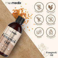 Fenugreek Oil 100ml - Pure Cold Pressed Fenugreek Extract Oil For Skin, Body, Nails & Hair - Fenugreek Essential Oil For Beard growth, Hair Growth & Toned Skin - Vegan Friendly - For Both Women & Men