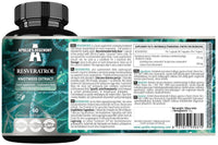 Resveratrol High Dose 400 mg - 60 Vegan Capsules - 2 Months Supply - 98% Trans-Resveratrol from Japanese Knotweed Extract - Natural Antioxidant - by Apollo's Hegemony