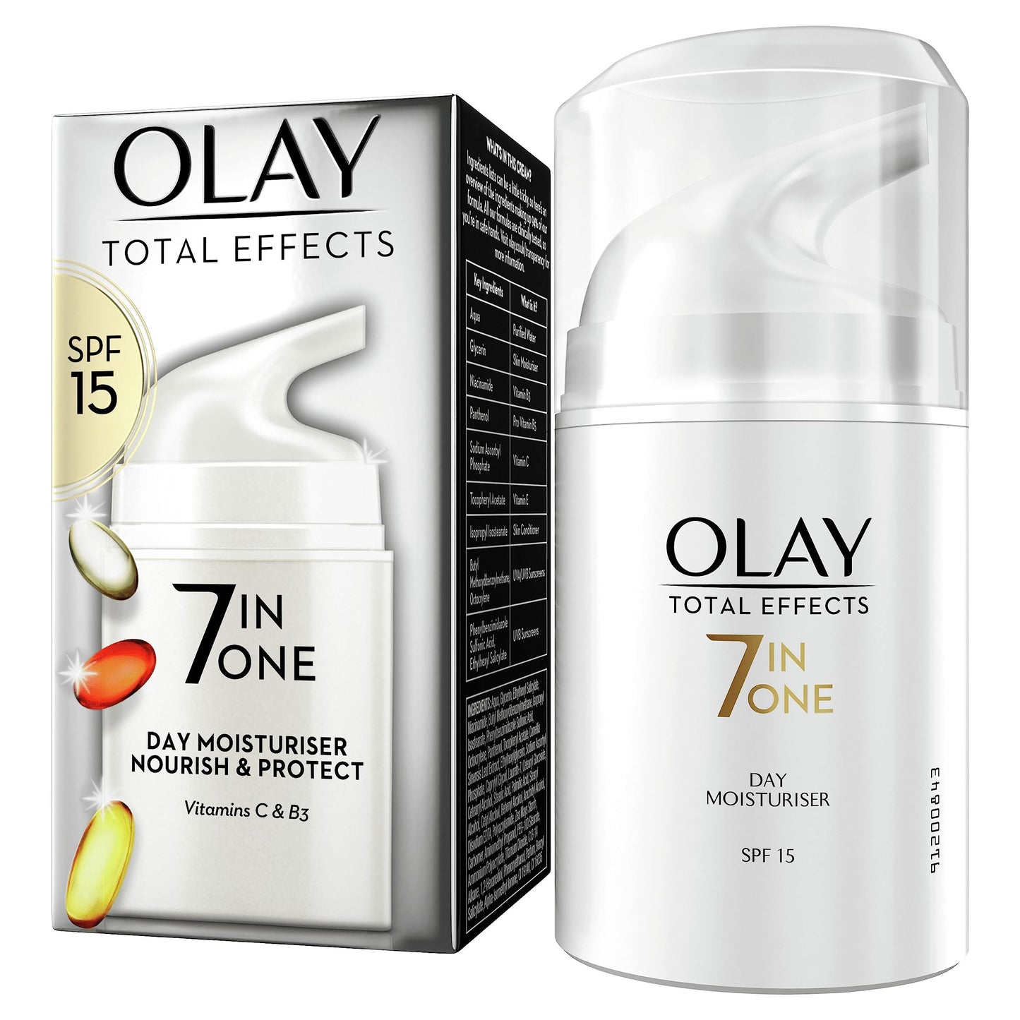 Olay Total Effects 7-In-1 Anti-Ageing Moisturiser With Spf15, Niacinamide, Vitamin C And E, 50 Ml