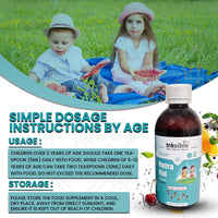 Tresible Trèsible Nutra Kids Multivitamins Liquid for Immune Support (2 to 12 Years) - Kids Vitamins with EPA, DHA and Zinc - Multivitamin for Kids, Toddlers Vitamins Age 2, Baby Vitamins with Biotin, Vegan