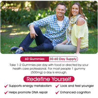 TERRAMOON NMN Gummies, NAD+ Resveratrol, 600mg, 2 Month Supply for Longevity and Beauty Support Supplement, 60 Count,