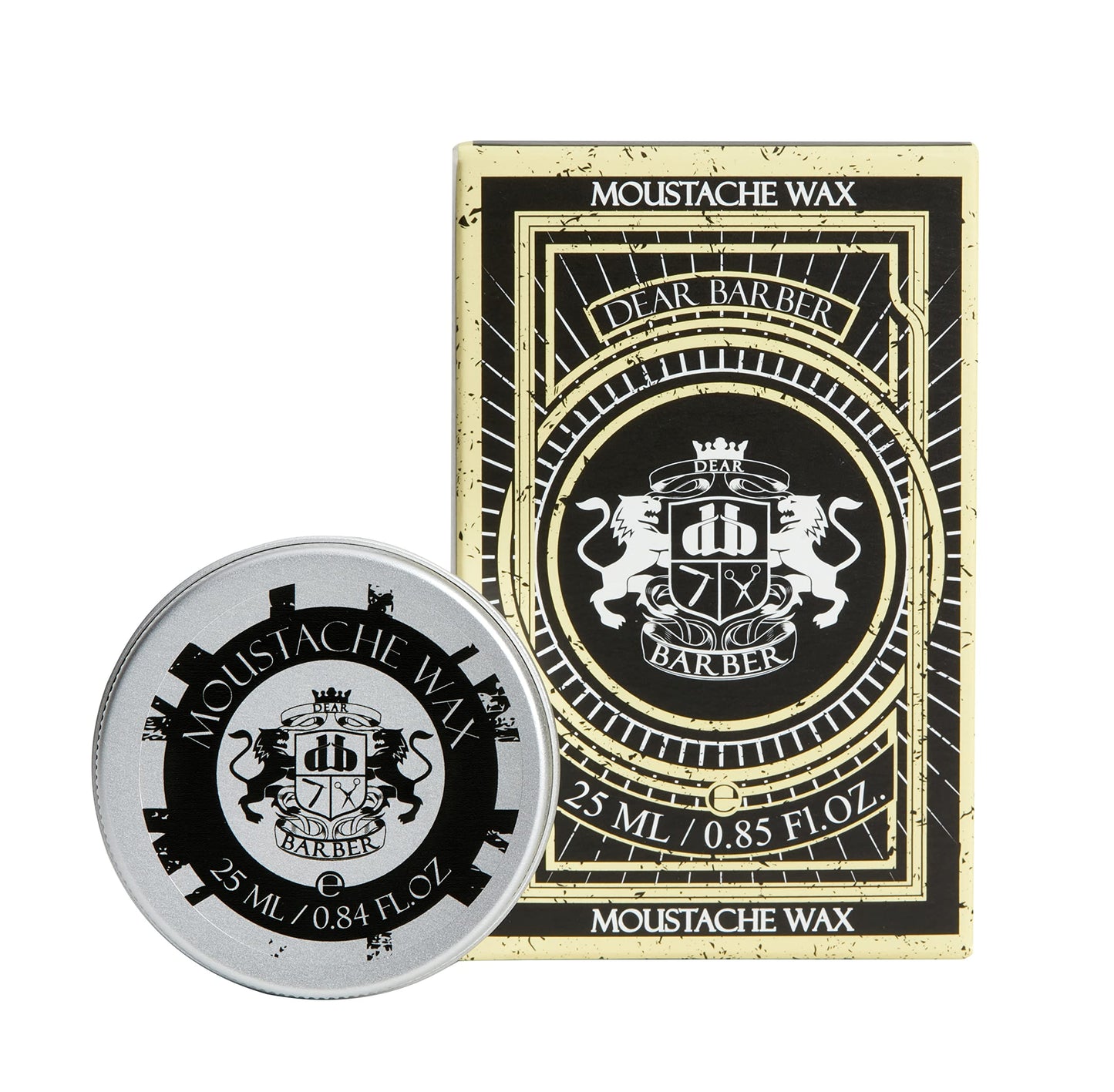 Dear Barber Moustache Wax, Flexible, Easy Styling Strong Hold, Protects Skin Conditions Hair, Keep Hold All Day, 25ml