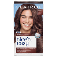 Clairol Nice n’ Easy Pure Brunettes Hair Colour | Pure and Rich Brown Tones | Smooth, Natural Hair Colour | With Pre-Colour Serum | 100% Grey Coverage | 6PB Light Hazelnut Brown| Permanent Hair Dye