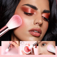 Prreal Powder Blush, 2-in-1 Color Blush with Matte and Shimmer, Radiant Blush Growing, Blendable Formula Powder Blusher Palette Eyeshadow, Fine Lightweight Face Blusher Makeup,#02