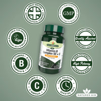 Natures Aid Vitamin B Complex 50 + C (High Potency) with Vitamin C - 30 Tablets