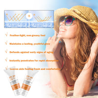 Mikloven SPF 100 Face Sunscreen for Women, Waterproof Sun Cream with Vitamin E, Broad Spectrum UVA/UVB Protection,Moisturizing & Non-Greasy, Travel Size (2 PCS)