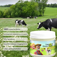 Wormeer Tallow & Honey Balm, Beef Tallow Face Moisturizer, with Grass-Fed Butter & Raw Wild Honey for Smooth, Hydrated Skin, Gentle Formula for Women, Face & Body Moisturizer -2.12 OZ