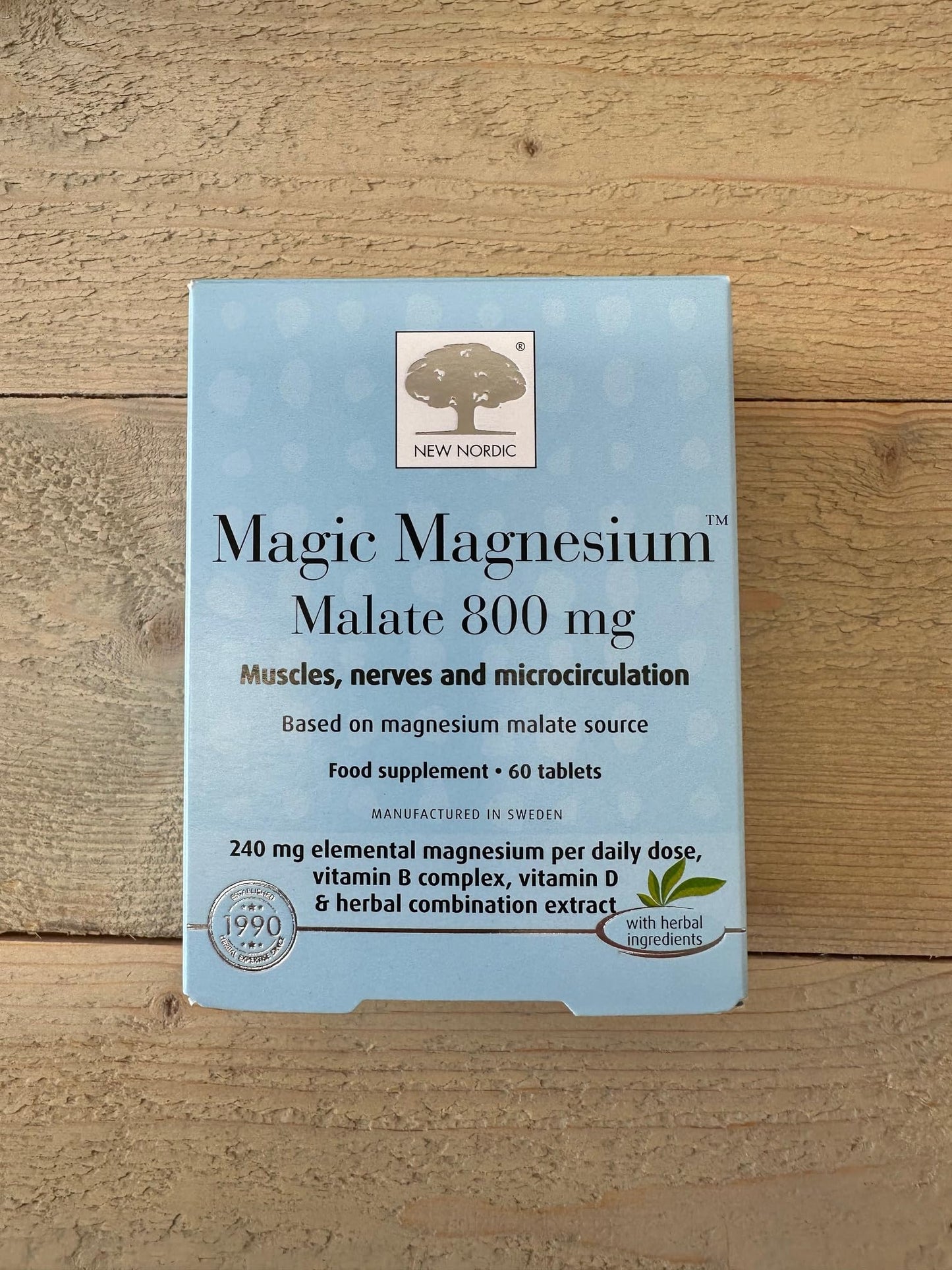 New Nordic Magic Magnesium Malate | 800 mg Extra Strength | High Absorption with Vitamin B Complex, and Vitamin D | Muscle and Sleep Support for Women and Men | 60 Tablets