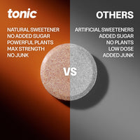 Tonic Health Daily Immunity Tablets - 4-in-1 Effervescent Multivitamins, Minerals & Phytonutrients - Vitamin D, Vitamin C and Zinc - Vegan,No Sugar- Max Strength, Orange, Mango, Passionfruit, 20 Count
