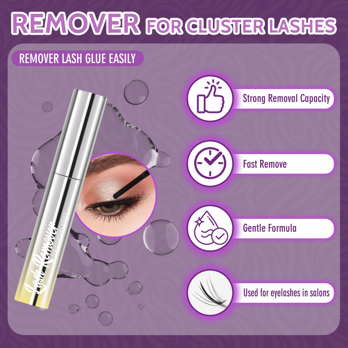 LANKIZ Cluster Lashes Kit，Lankiz Biomimetic Individual Eyelashes KIT with Lash Bond Seal and Remover Lashes Wispy C Curl Reusable Lash Extensions 100PCS DIY Waterproof(Parseltongue)