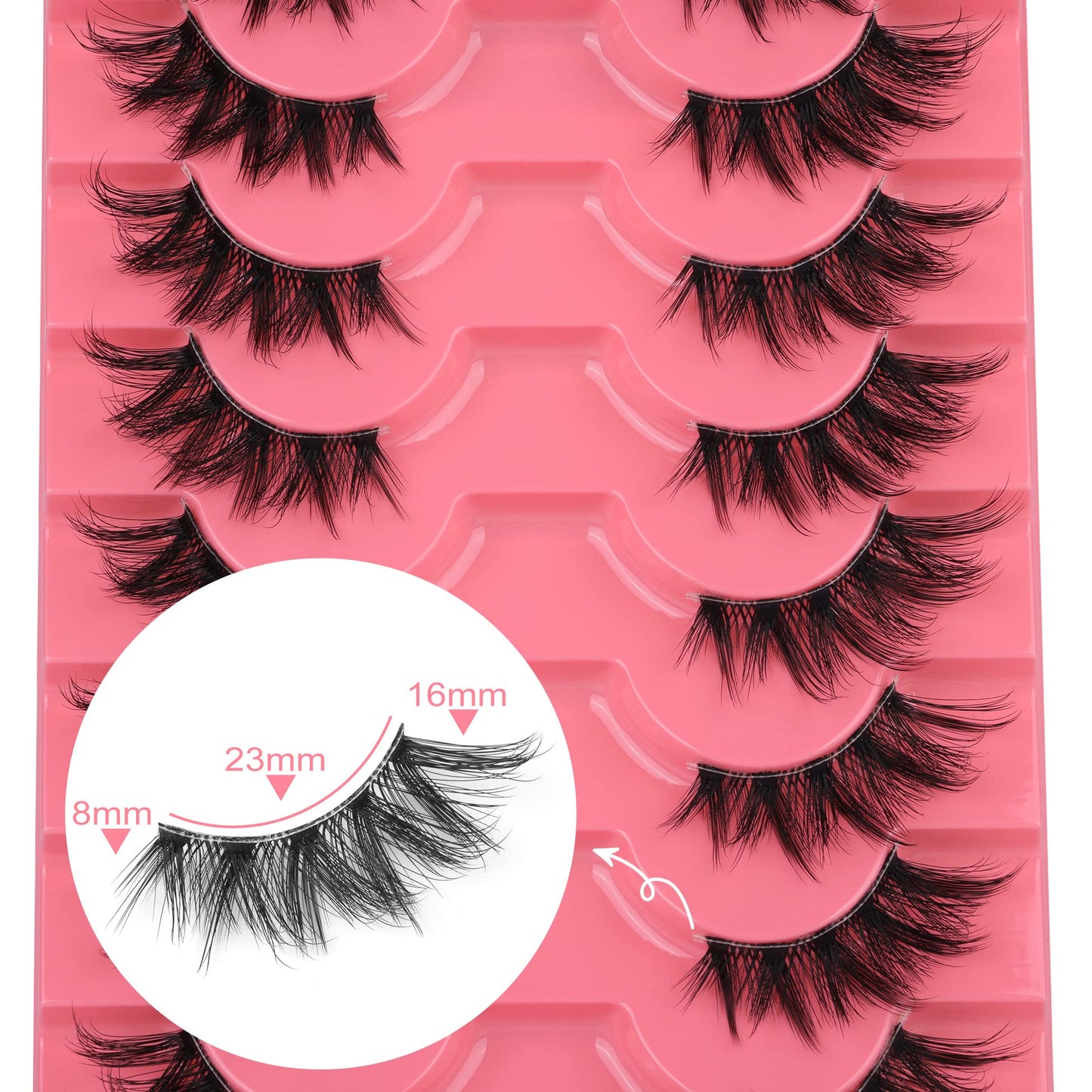Mavphnee Half Lashes Natural Clear Band Eyelashes 3 4 False Lashes Wispy Fluffy Fox Style Half Eyelashes 8 Pairs Half Fake Eyelashes Pack
