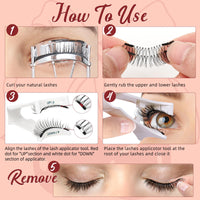 Higu clace Magnetic Eyelash kit, Reusable Magnetic Lashes Set with Clamp, Waterproof No Glue Lashes for All-Day Comfort & Easy to Use (Style MB)