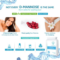 swiss bioenergetics Precision D-Mannose 500mg 90 Capsules - 100% Pure Natural Form