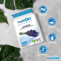 Health4All Lavender 500mg 120 Capsules 4 Month Supply, Purest - no additives. Vegan Lavandula Flower Capsules (not Tablets or Oil) Supplement for Anxiety, Relaxation and Sleep Support | Made in UK
