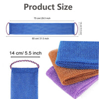 TENQUAN 3 PCS African Exfoliating Net Bath Sponge Exfoliating Body Scrubber Shower Scrubber Skin Smoother for Men Women Clean Clear Exfoliating Daily Wash(Purple Blue Coffee)