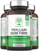 PharmaZen Psyllium Husk Capsules with Probiotics - Fibre Supplement Complex 1400mg - 60 Capsules - 6 Billion Probiotics 5 Strains