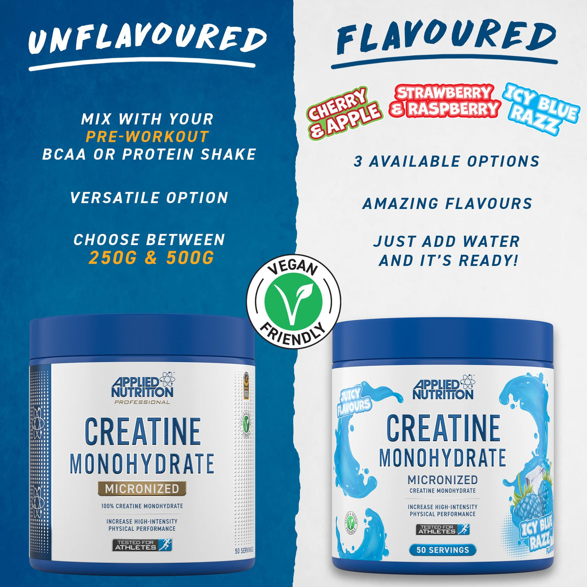 Applied Nutrition Creatine Monohydrate Micronized Powder (250g (New), Unflavoured)