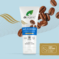 Dr. Organic Dr Organic Coffee Anti-Dandruff Conditioner, Healthy Scalp, Mens, Womens, Natural, Vegan, Cruelty-Free, Paraben & SLS-Free, Recycled & Recyclable, Organic, 200ml, Packaging may vary