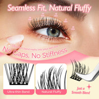 LASHVIEW Lash Clusters DIY Cluster Eyelash Extensions Mega Volume Reusable Individual Lashes Volume Look Super Thin Band & Soft(CE107)