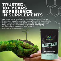 Nutrality Mito XL Supplement, 738mg | Mitochondrial Energy Optimizer, Healthy Mitochondria, Cellular Energy, Cognitive Support, Brain Health | 1 Month Supply, 60 Vegan-Friendly Capsules
