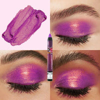 LYNTYAOU Bright Purple Shimmer Eyeshadow Stick, Pink Pearl Cream Eye Shadow Pen, Mermaid Glitter Color Crayon Eyeshadows Pencil, Pearlescent High Pigmented Eyeliner, Smooth for Eyes Makeup