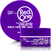 Redone RedOne Hair Styling Aqua Wax Bright White & Violetta 2x 150 ml | Edge Control | Ultra Hold | Gel Wax | Men & Women Hair Wax | Lime & Peach Scent | Maximum Control