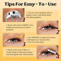 QUEWEL Individual Eyelashes 30D+40D+50D Clusters Lashes 280Pcs Lash Clusters Russian D Curl Individual Lashes(DJ-30D+40D+50D)