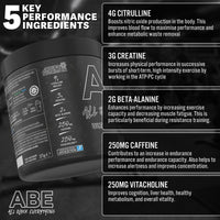Applied Nutrition Bundle ABE Pre Workout 375g + JUG 2.5 LT Matt Black | All Black Everything Pre Workout Powder, Energy & Physical Performance with Creatine, Beta Alanine (Energy Flavour)