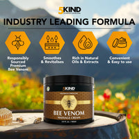 5KIND CLINICAL SKINCARE 5kind Bee Venom Cream UK Maximum Strength 100ml - Bee Venom Comprehensive Cream - Naturally Massage Joints & Muscles, Lower Back, Knee, Neck, Shoulder, Hip & Feet - Responsibly Sourced