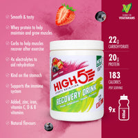 HIGH5 Recovery Drink | Whey Protein Isolate | Promotes Recovery | (Berry, 450g)