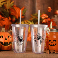 Tatodays black vampire flying bats tattoos temporary tattoos spiders ghosts scars women arm halloween realistic temp tatoo waterproof sp halloween tattoo (Spiders Webs)