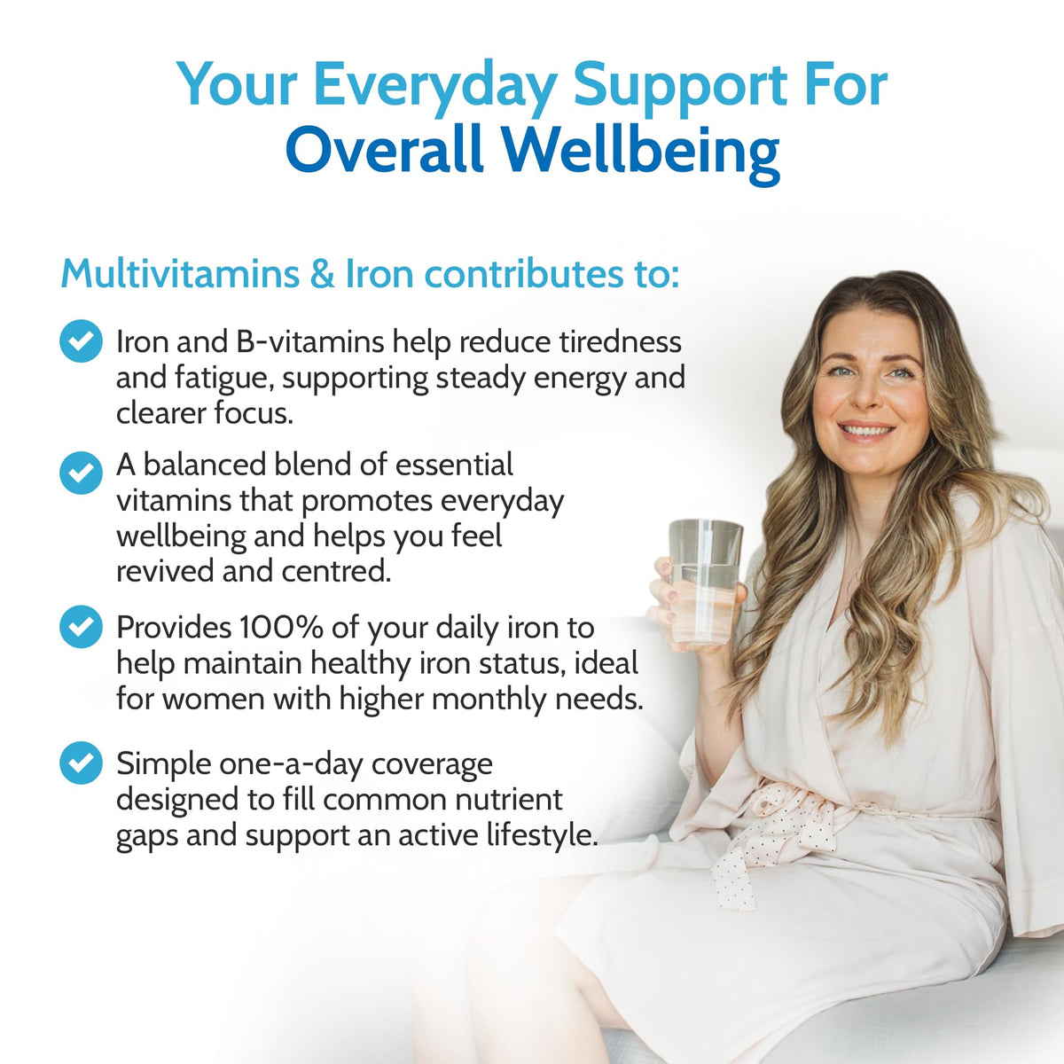 Health4All Multivitamins & Iron 360 Easy to Swallow Tablets, One a Day for Men & Women